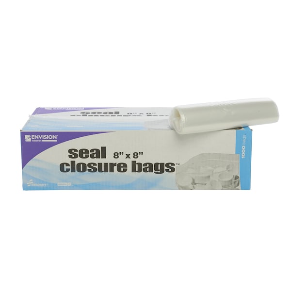Stout By Envision Clear Resealable Zipper Seal Storage Bags 8 x 8 Case of 1000 Bags, 1000PK ZF-003C - main
